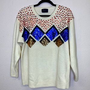 Vintage Holiday Sweater by Bonnie Lee Leroy SIze Large-XL